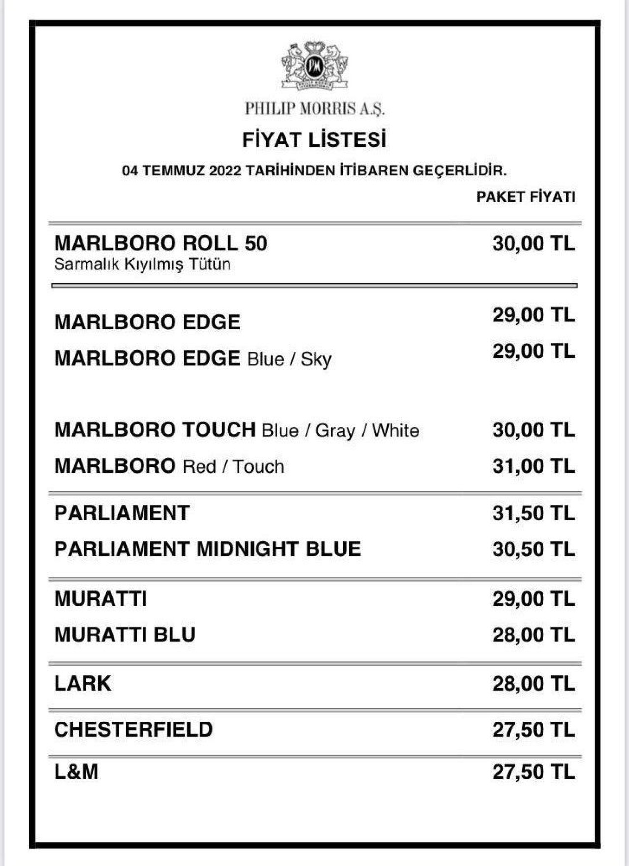 Son Dakika! Philip Morris ve Bat grubuda sigaraya 2 TL zam yaptı! 4 Temmuz 2022 sigara fiyatları 2