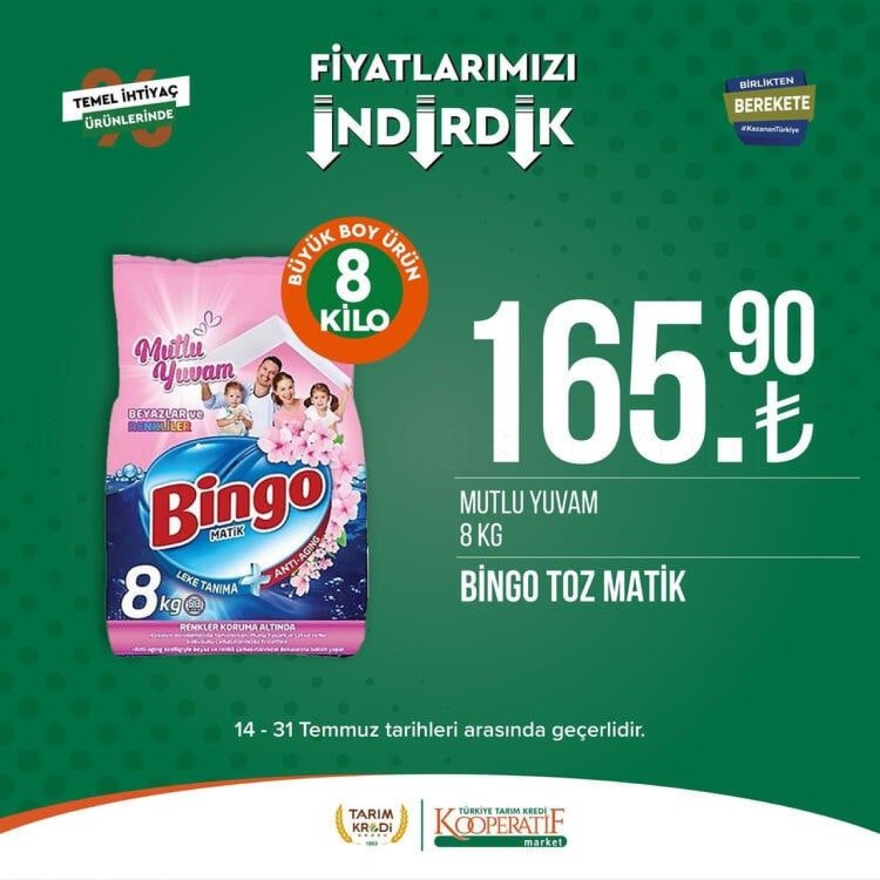 Tarım Kredi Marketlerinde dev indirim fırsatı Son gün 31 Temmuz: Tarım Kredi Markette kişisel bakım ürünleri ve temizlik ürünlerinde yüzde 70 indirim 2