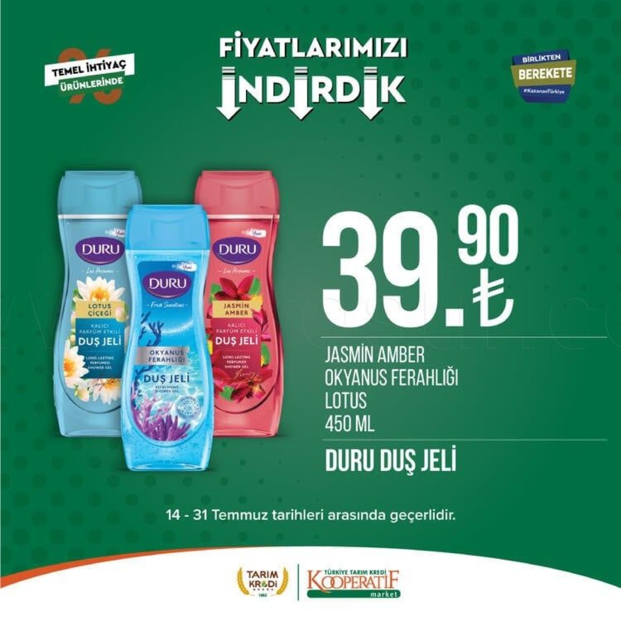 Tarım Kredi Marketlerinde dev indirim fırsatı Son gün 31 Temmuz: Tarım Kredi Markette kişisel bakım ürünleri ve temizlik ürünlerinde yüzde 70 indirim 4