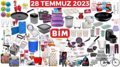 28 Temmuz cuma BİM aktüel fırsat ürünleri kataloğu çeyiz için Tefal Wok Tava 449 TL,  Tefal Tava 449 TL,  58" Google TV 12.999 TL,  Elektrikli Bisiklet 6.299 TL