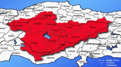 Ankara,  Çankırı,  Aksaray,  Eskişehir,  Kırıkkale dikkat!! İç Anadolu'dan gelip Ege ve Trakya'ya geçecek