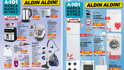 A101 31 ağustos 2023 aktüel kataloğu yayımlandı: a101 'de;  43" android led tv,  masa takımı,  cam çerezlik,  kabin boy pp valiz,  çok uygun fiyata