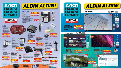 A101 14 Eylül 2023 aktüel ürün kataloğu yayımlandı. A101'de smart led tv,  airfry,  tost makinesi,  ütü masası,  ankastre set çok uygun fiyata