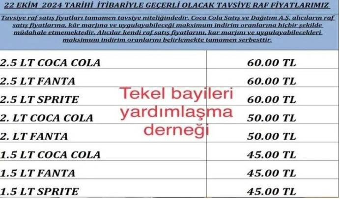 coca cola fiyatları